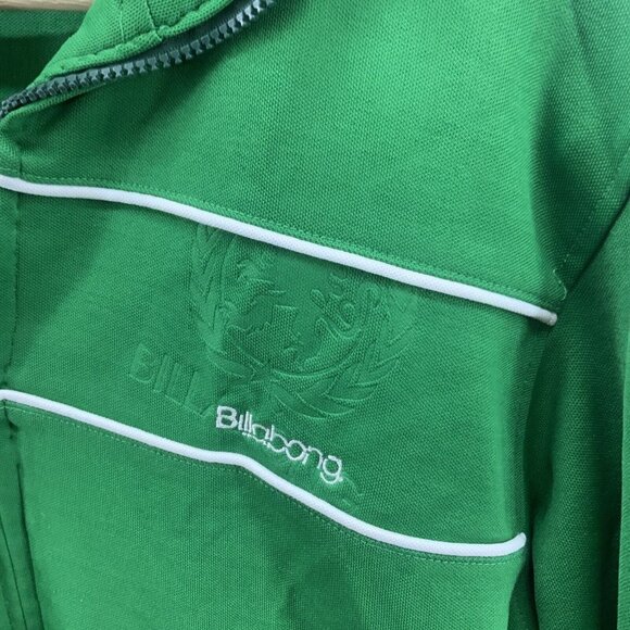 Vintage Billabong Mens Sz M Track Jacket Green Full Zip With Pockets - Picture 4 of 12
